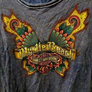 Harley Davidson Ladies colorful butterfly tank